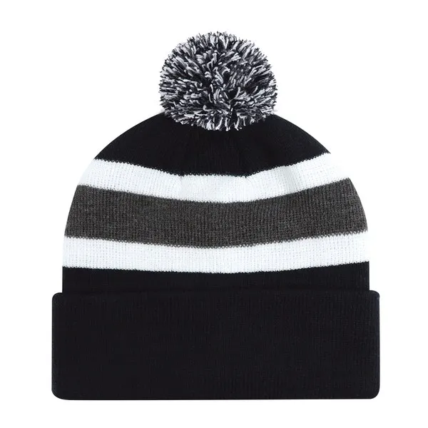 Tuque - Broderie - 2 couleurs pompom - Adulte